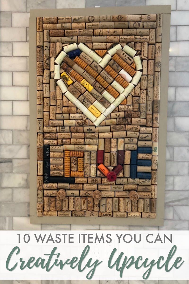 Recycling at Home: Wine Cork Art #winecorkart #upcycledart