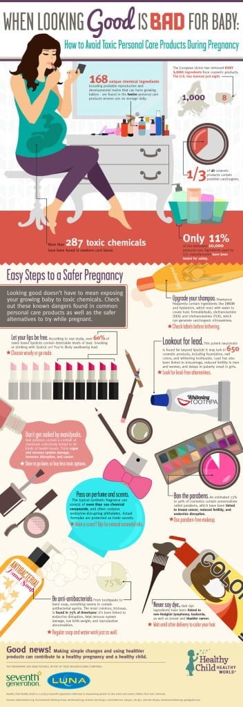 Looking good doesn’t have to mean exposing your growing baby to toxic chemicals! Check out these known dangers found in common personal care products as well as the safer alternatives to try while pregnant.