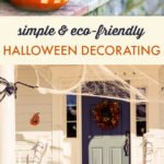 Porch with eco friendly Halloween decorations