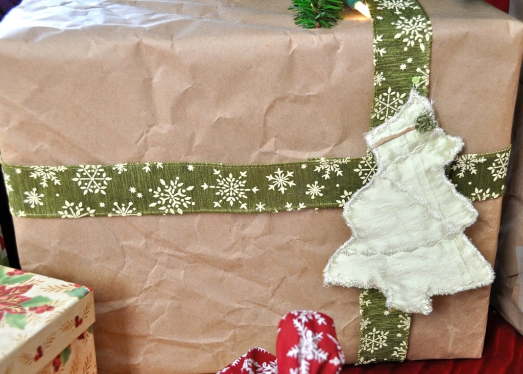 Upcycled packing paper as gift wrap