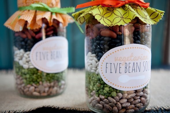 vegetarian five bean soup mix via Back to Her Roots