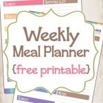 Collage of free printable meal planners