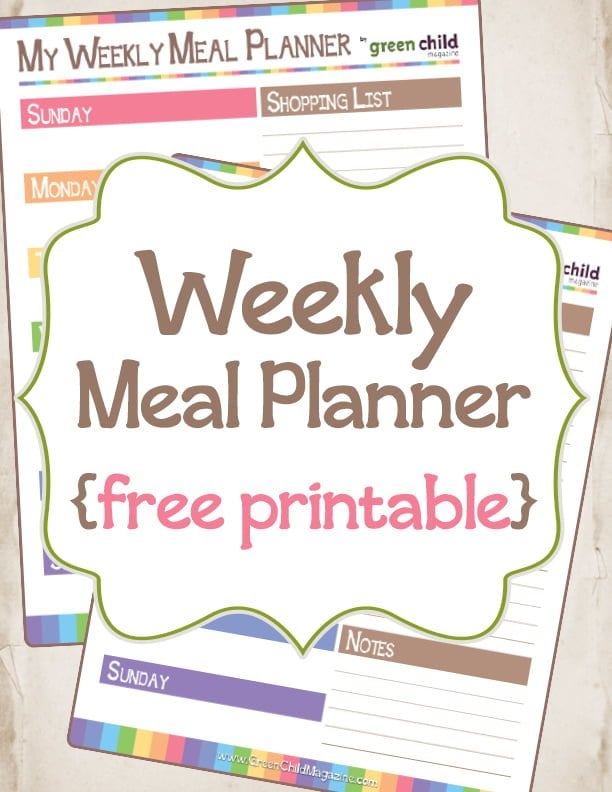 Free Printable Weekly Meal Planner