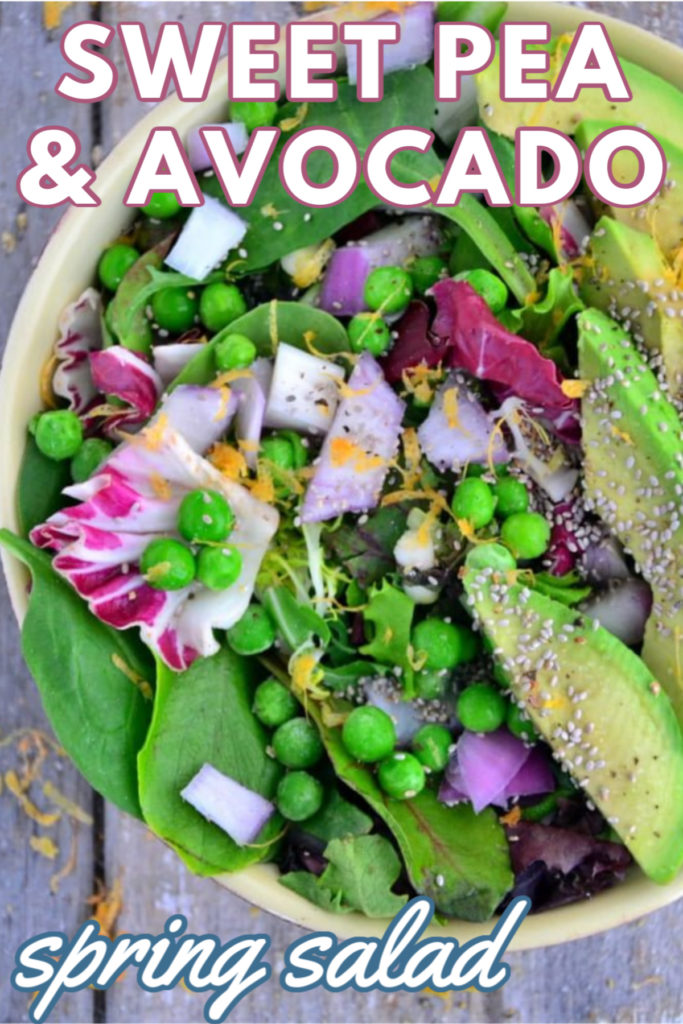 sweet pea and avocado spring salad