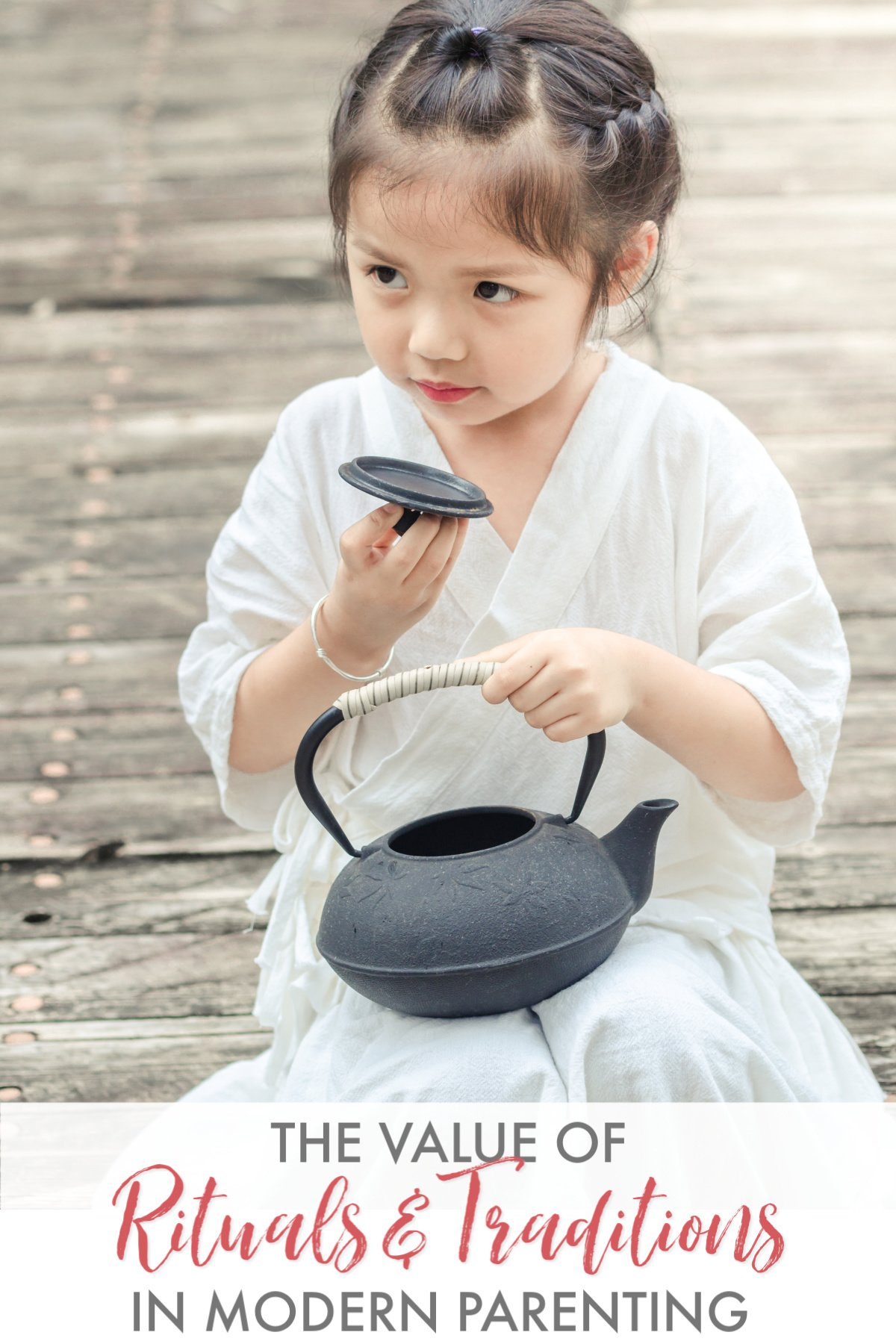 Young girl in ritual of tea ceremony