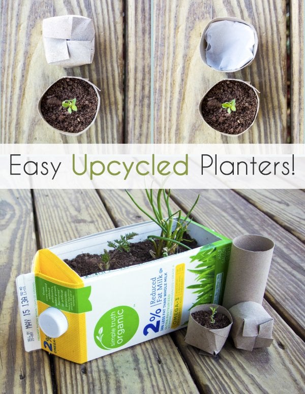 Easy Upcycled Planters for Gardening