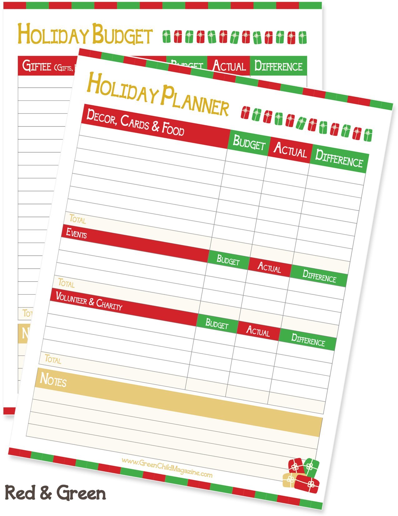 Holiday Budget Red Green