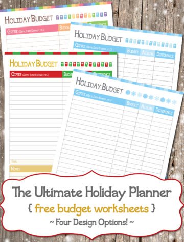 Download your free Holiday budget and planner from Green Child Magazine