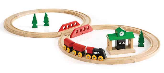 wooden train set