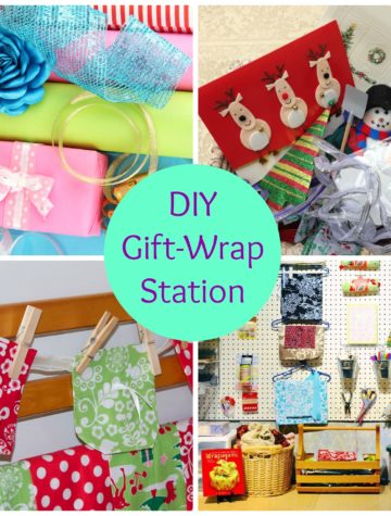 How to organize your gift bags (paper or fabric), wrapping paper, and other items that might be handy to embellish a gift.