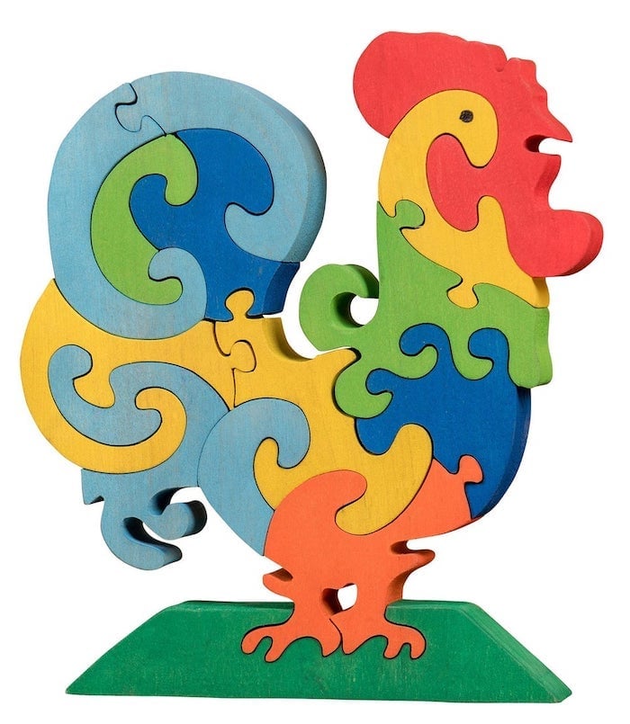 Wooden rooster puzzle