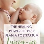 new mom baby in postpartum lying in