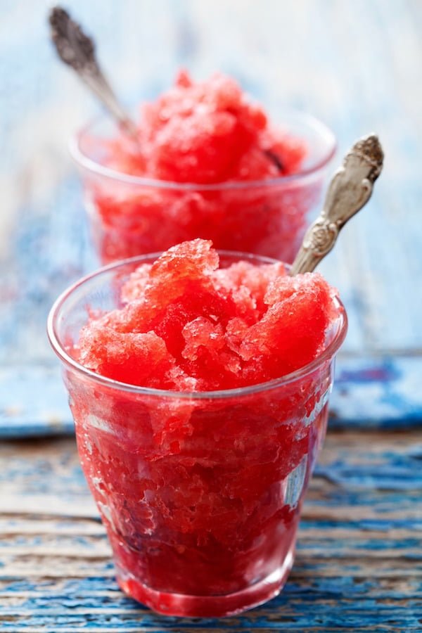 Cantaloupe Raspberry Granita