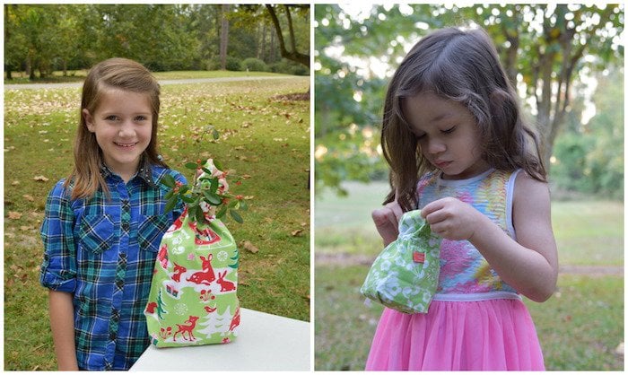 Fabric Gift Bags with Kids