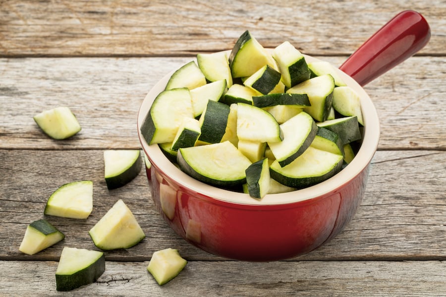 Diced Zucchini for Zucchini Tarragon Soup