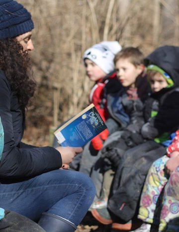 Meridian Hills Co-op in Indianapolis brings the kindergarten classroom outdoors.