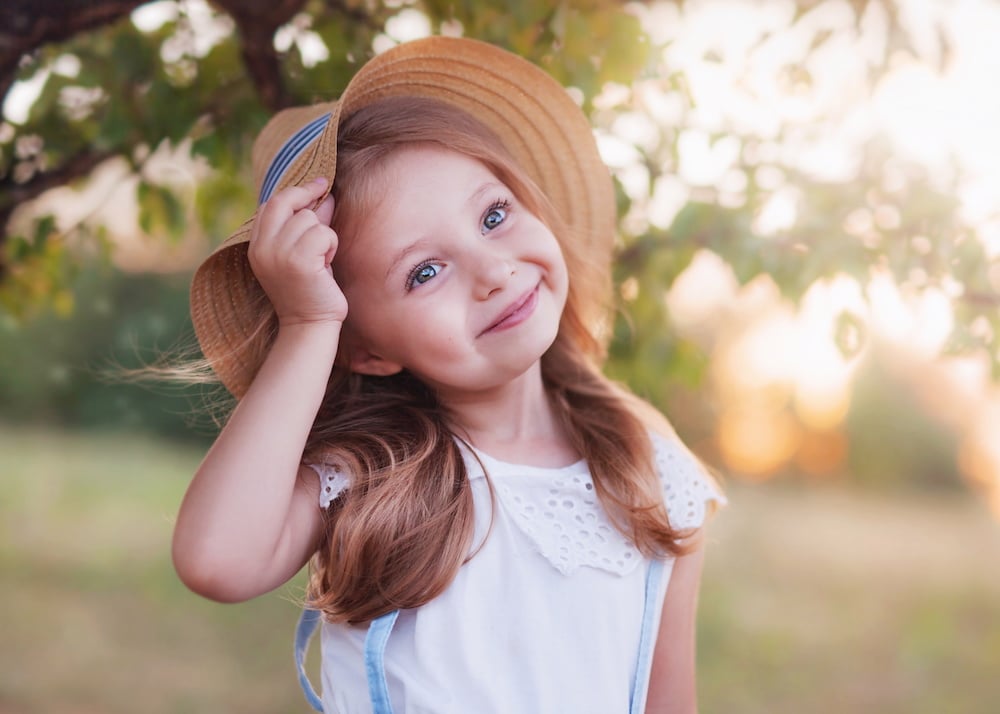 Happy girl with healthy microbiome