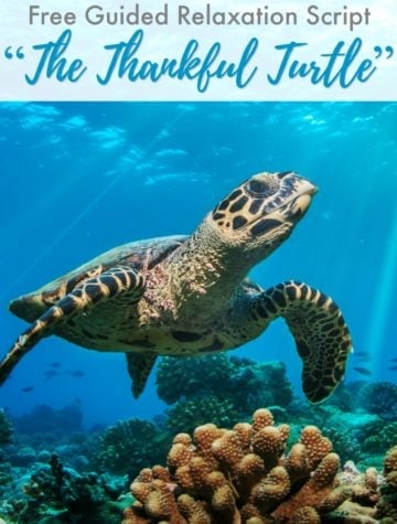 In this guided relaxation, your child will meet The Thankful Turtle. He's here to remind us of all the things we have to be thankful for, even when our days are sometimes rough.
