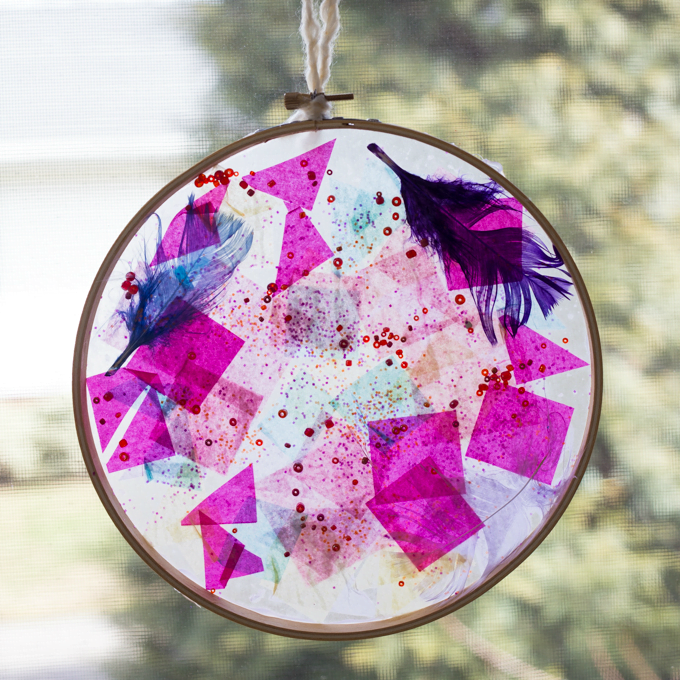 Tissue Paper Suncatcher activity from the Artful Parent