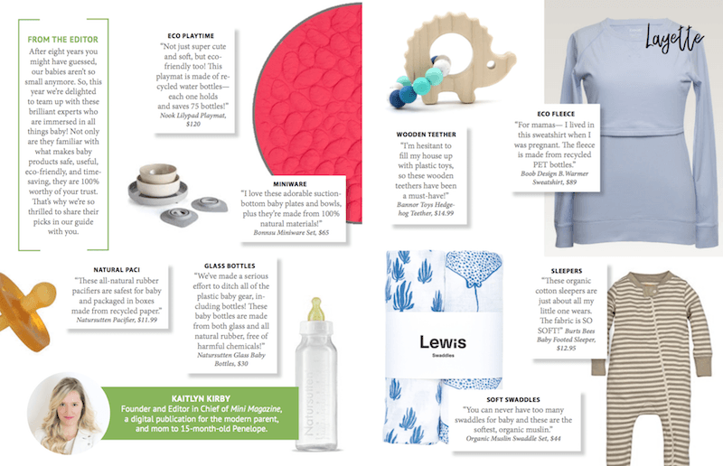 Eco-friendly baby gear layette