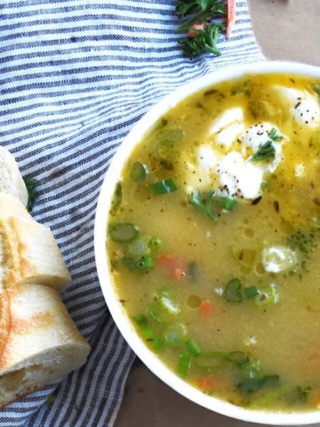 Roasted Garlic Chicken Bone Broth Soup