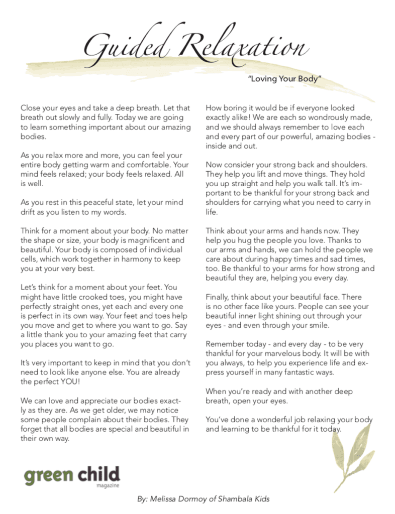 Guided Meditation Script - Loving Your Body