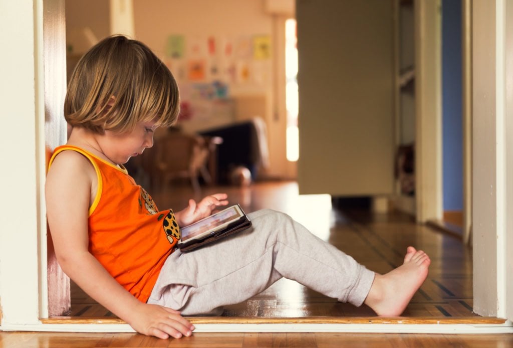 Young child with tablet