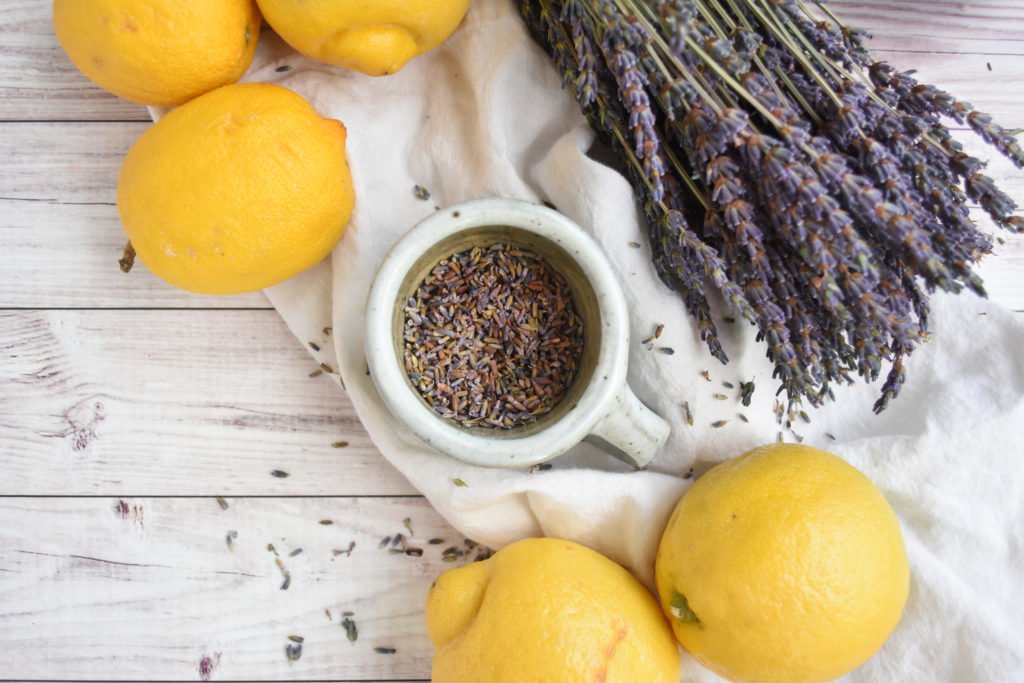 Steep lavender in boiling water for lavender lemonade