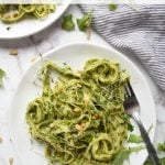 Gluten free Pesto Pasta with pine nuts recipe