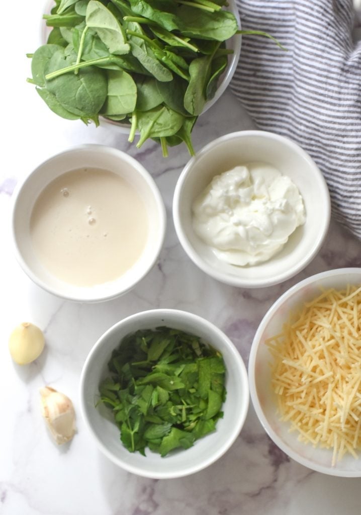 Spinach & Garlic Stuffed Spaghetti Squash ingredients