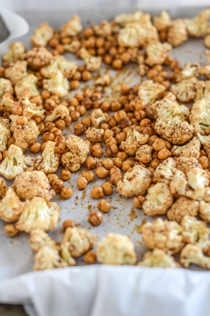 Roasted Cauliflower and Chickpeas for tacos