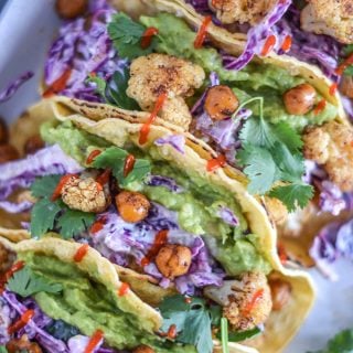 Roasted Cauliflower and Chickpea Tacos