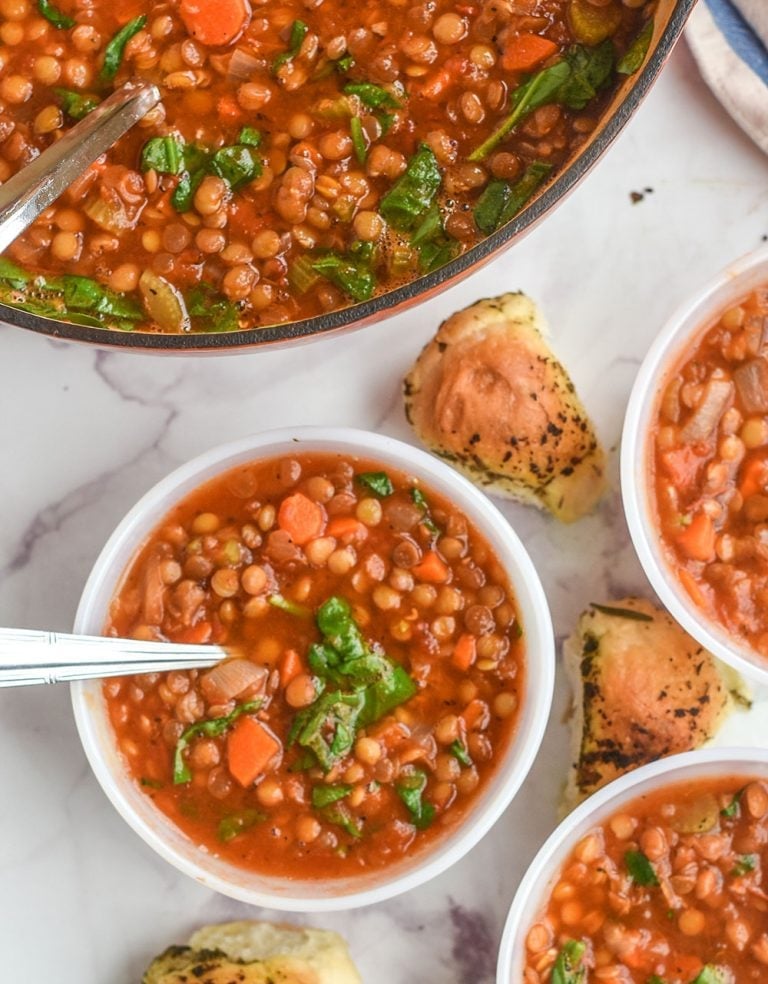 Nourishing Lentil Soup with Spinach