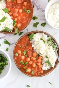 Chickpea Tikka Masala in bowls