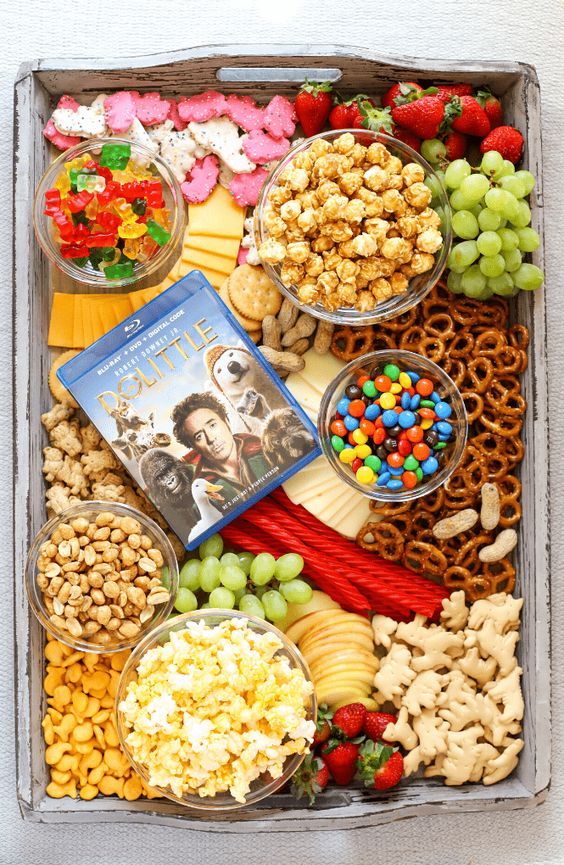 movie night snack board