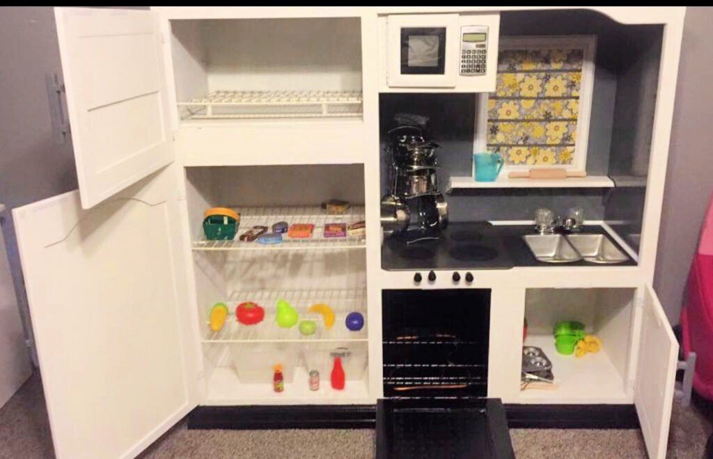 DIY upcycled furniture into kitchen