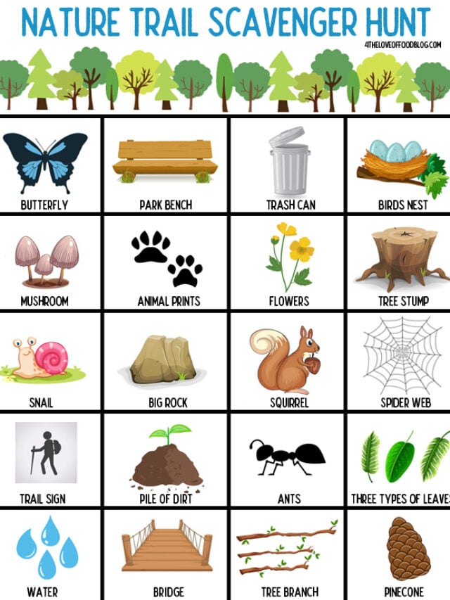 Fun Outdoor Nature Scavenger Hunt Printables + Ideas for Kids Stories (Copy)