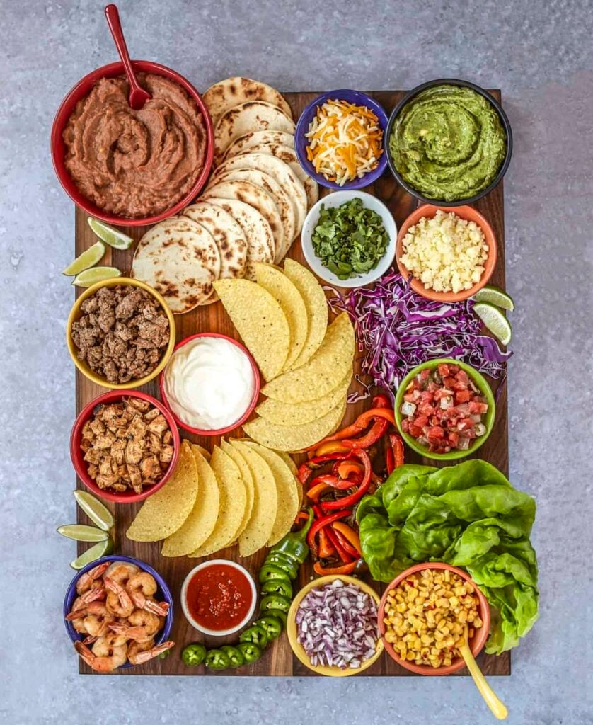 pool day snacks taco board