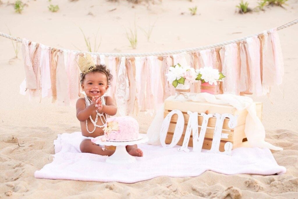 baby first birthday DIY photo shoot