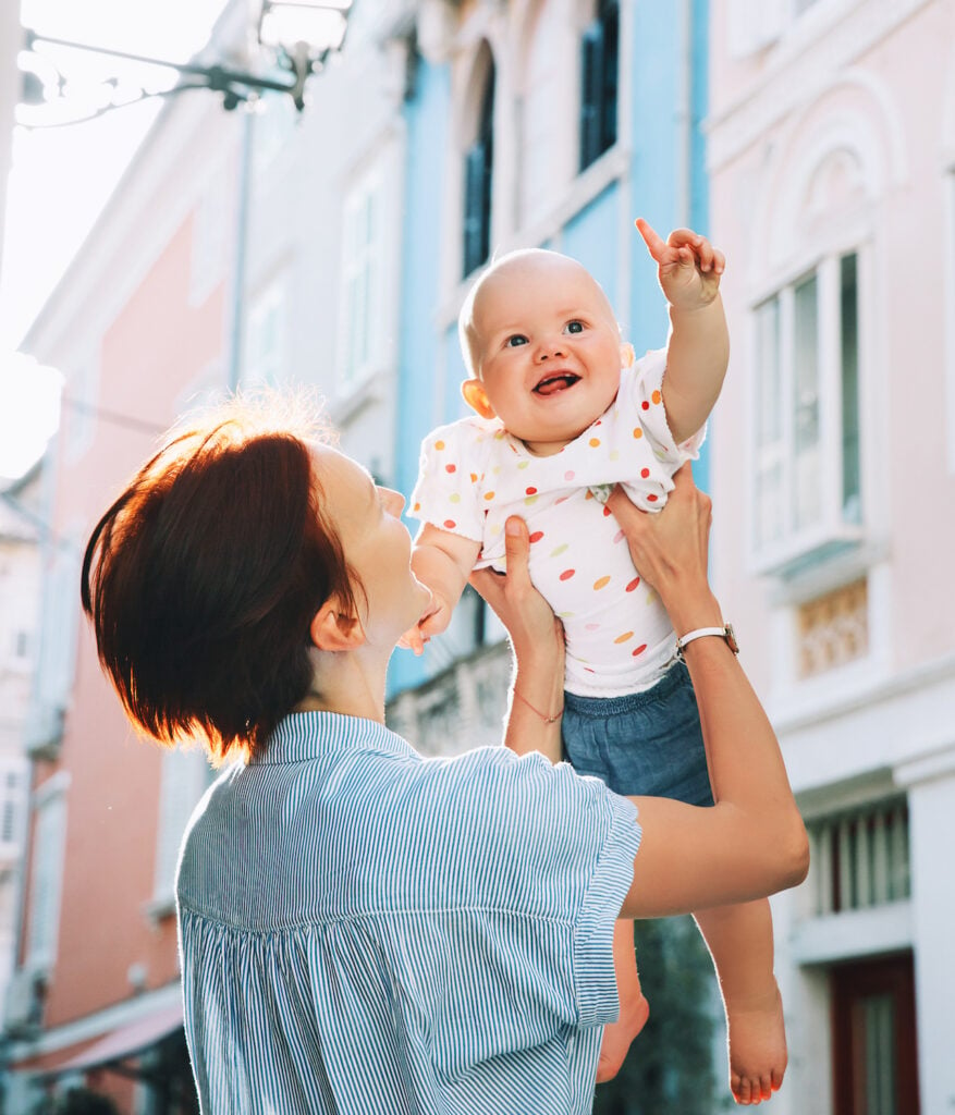 mother and baby in historical Europe