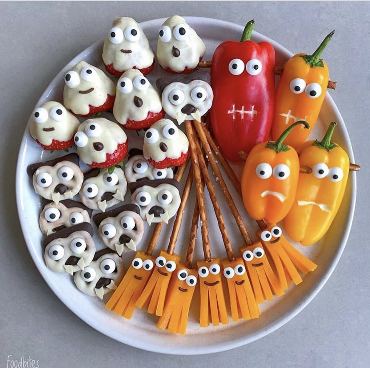food bites halloween peppers and brooms