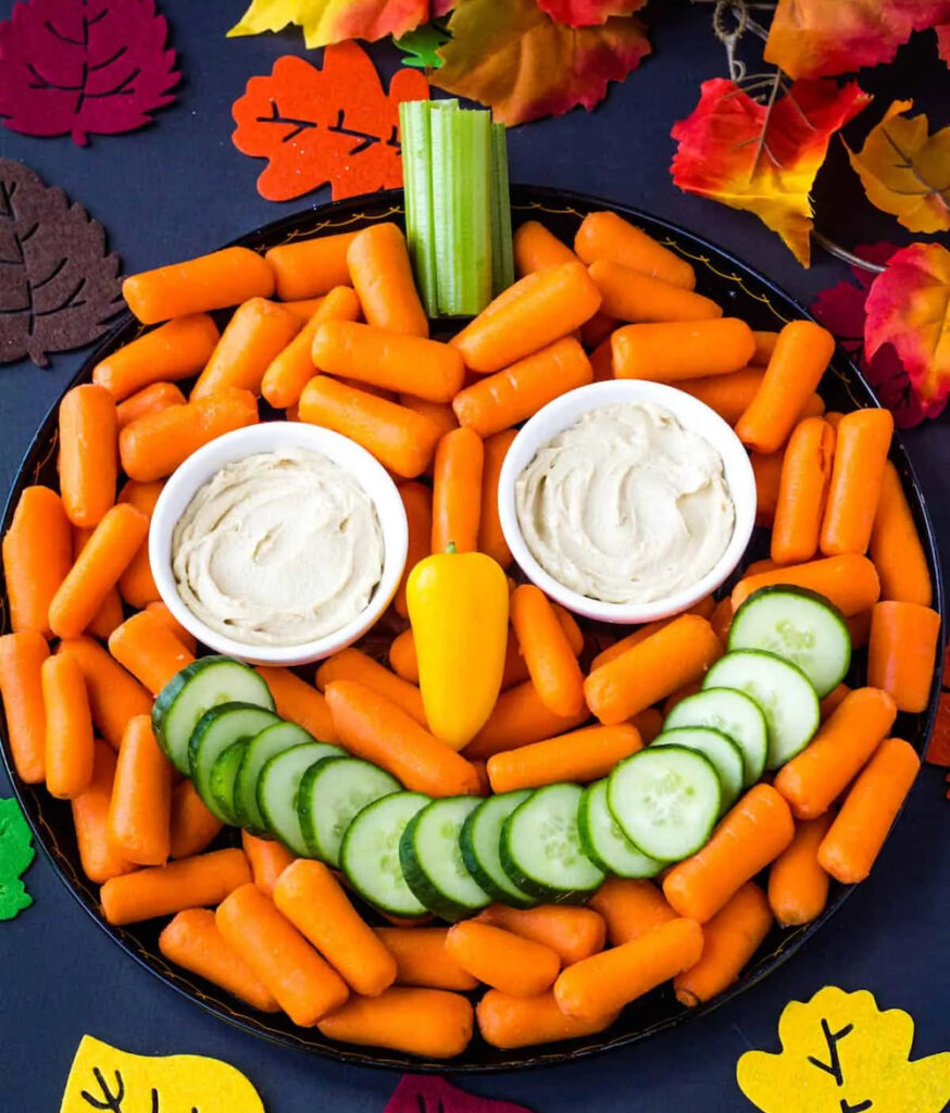carrot veggie tray for halloween