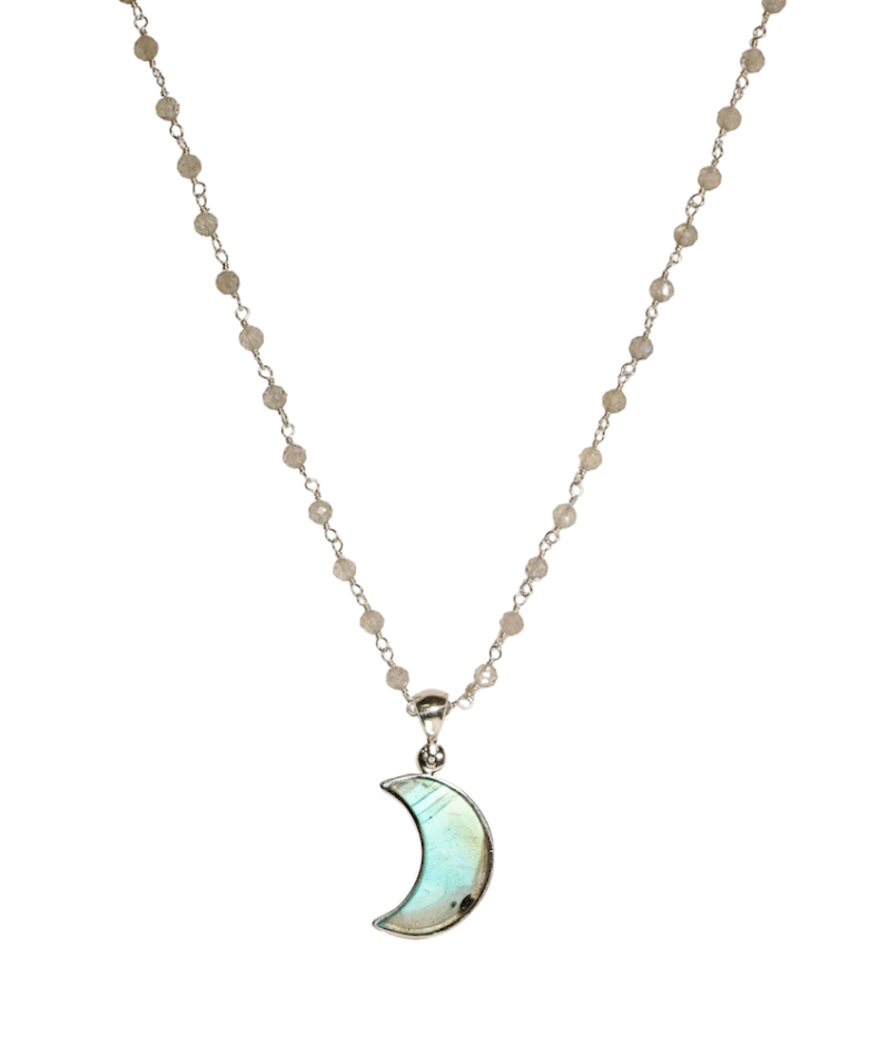 Labradorite Moon Necklace