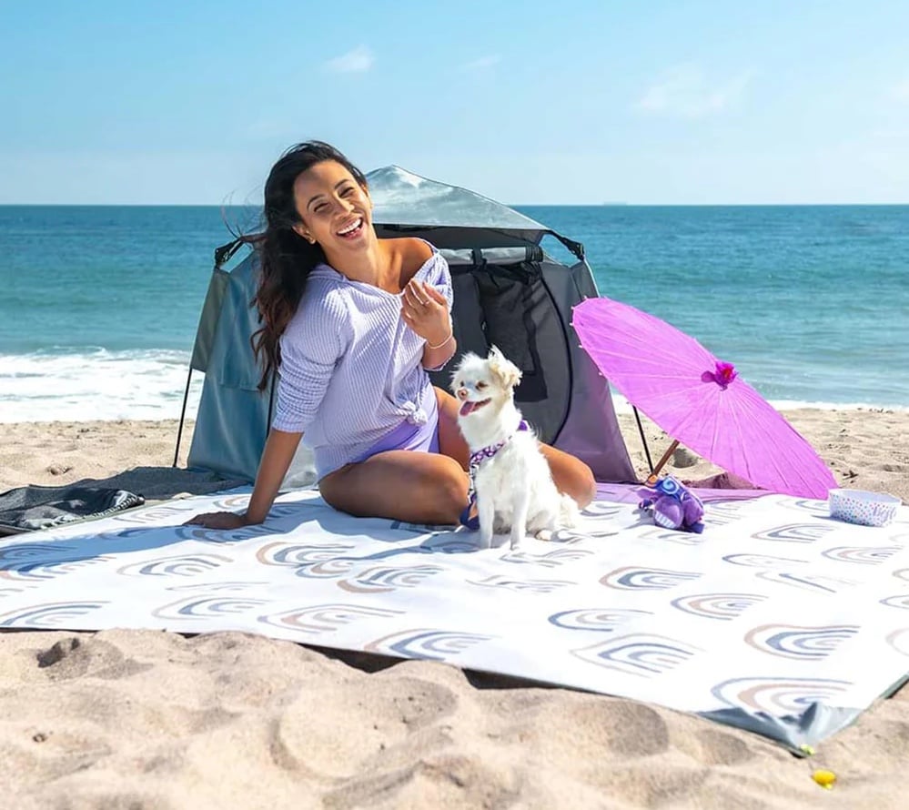 beach blanket made from bamboo