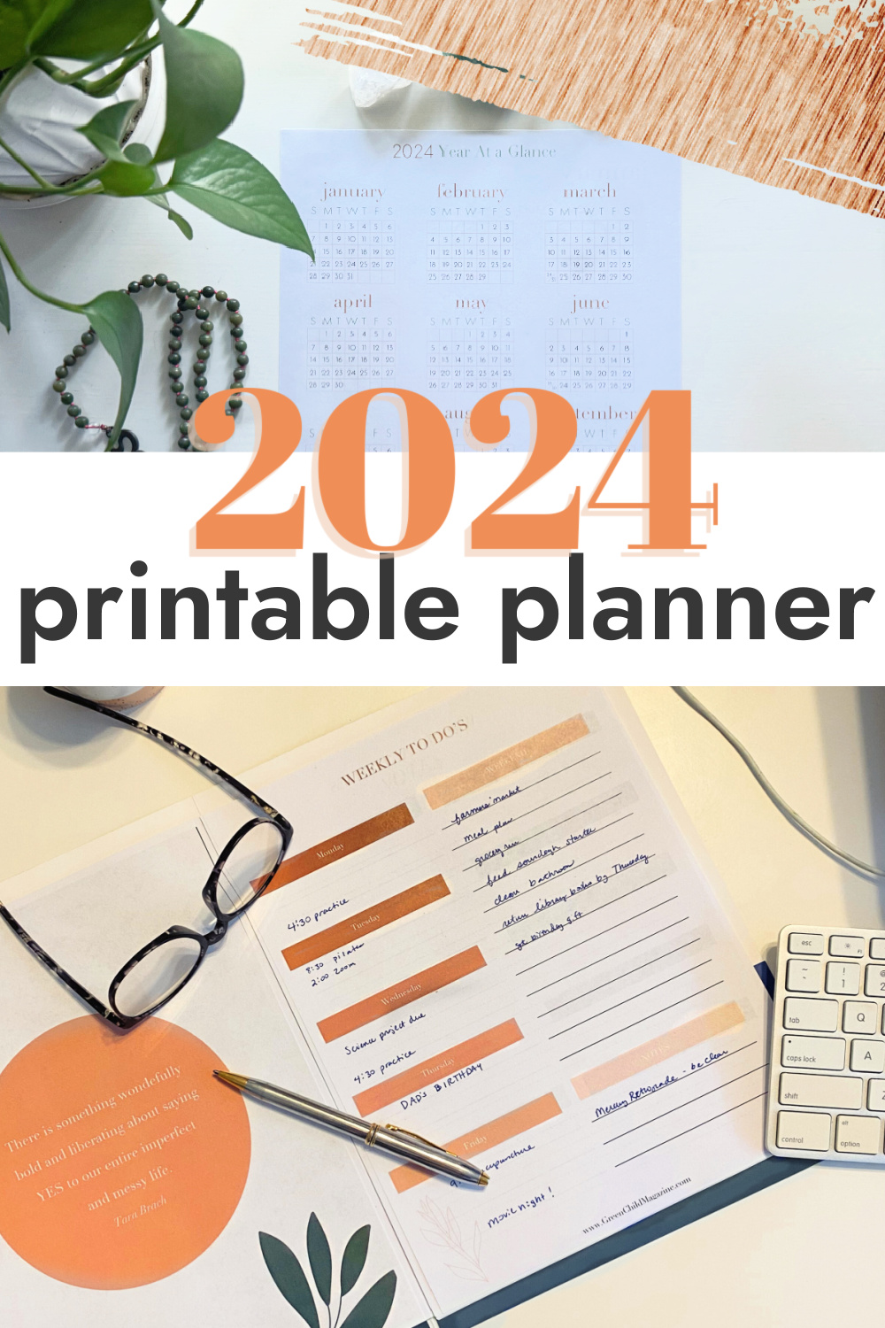 Customizable, Cute Free Printable Planner Calendar - GreenChild