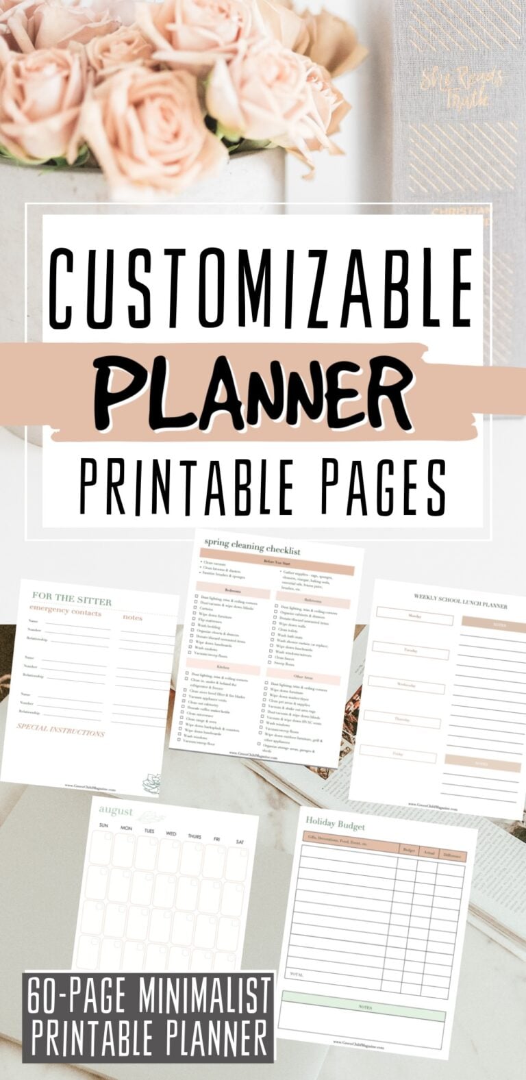 Customizable Printable Planner