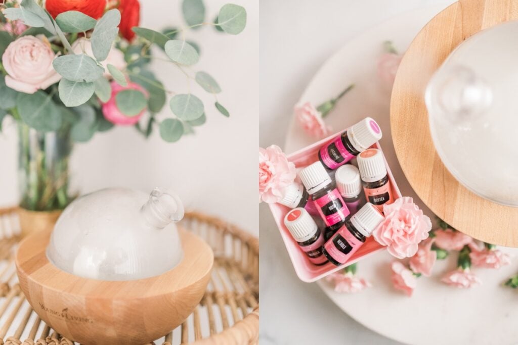valentines day essential oils and diffuser