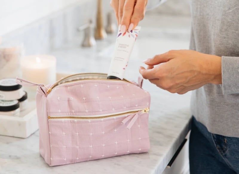 handcrafted toiletry bag