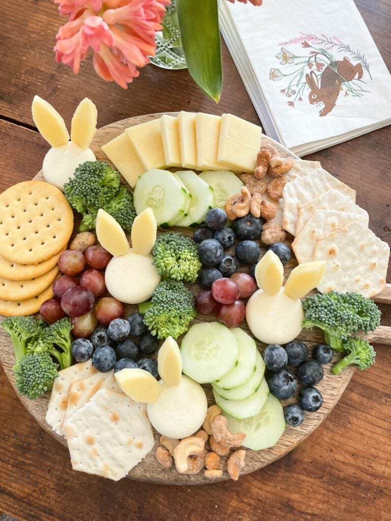 Easter bunny cheeses charcuterie