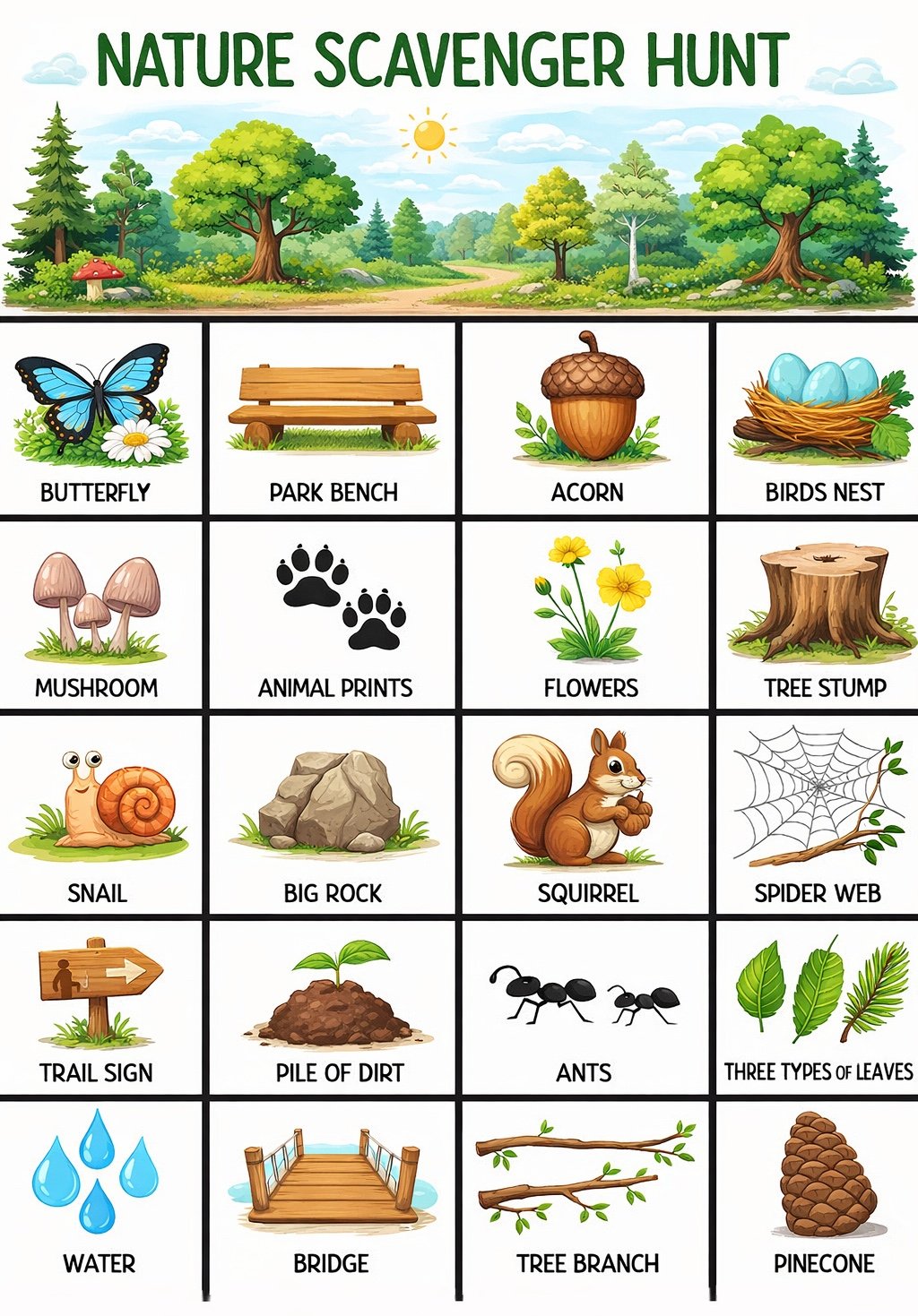 nature scavenger hunts for kids
